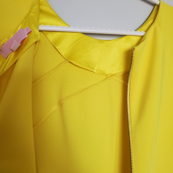 Ted Baker London Sew In Love Neon Yellow Dress 💛 Size 1 - Picture 13 of 14